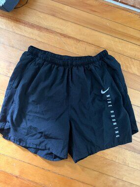 Nike Dri-FIT Running Shorts Black Perforated Reflective | M